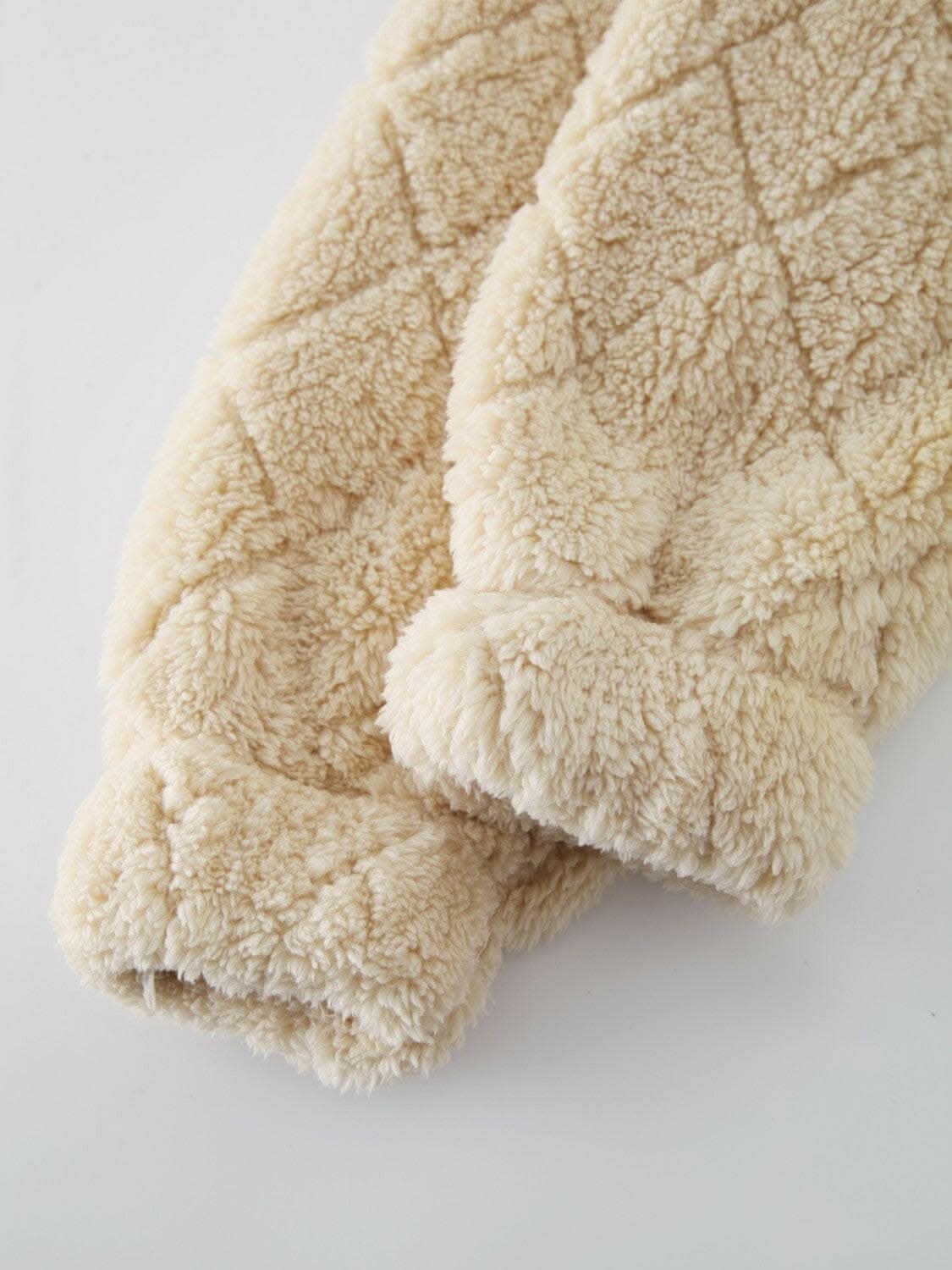 Fuzzy zip-up jacket with pockets - Love Salve